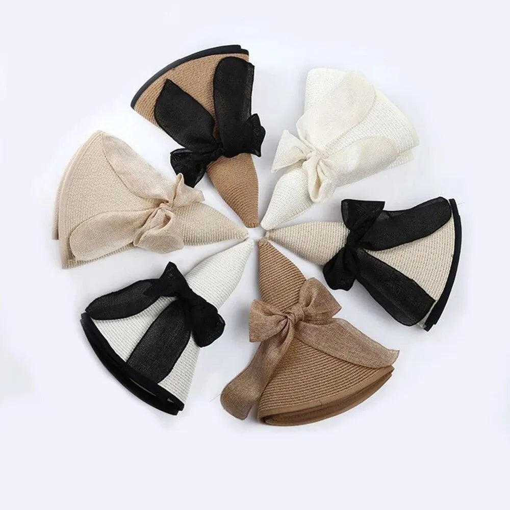 Women's Oversized Wide Brim Straw Sun Hat – Summer Beach Hat with Bow, UV Sun Protection for Seaside, Travel & Outdoor Use