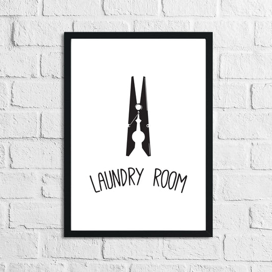 Laundry Room Peg Simple Wall Decor Print-0